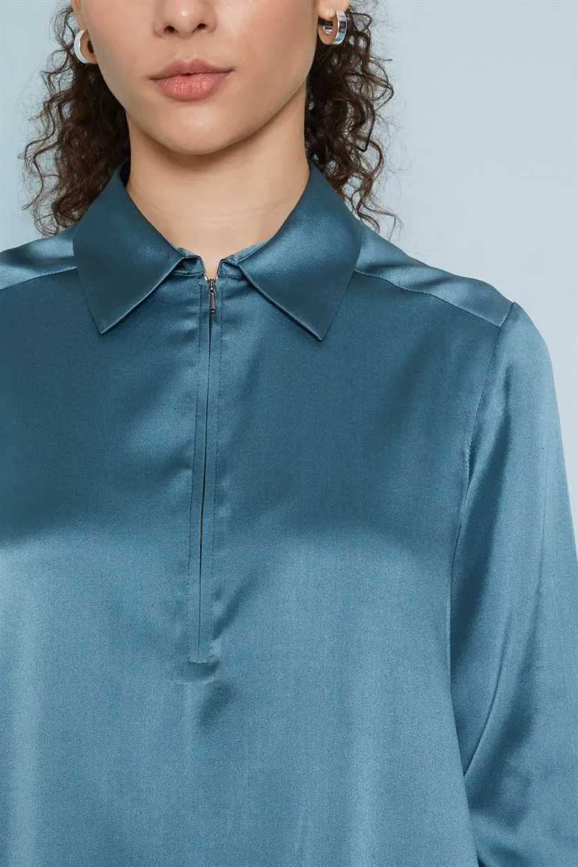 Perona   I   Womenshirts & Tops-Tops-Amei-Pwa-Fv21-1612 Top-Teal  AS7967