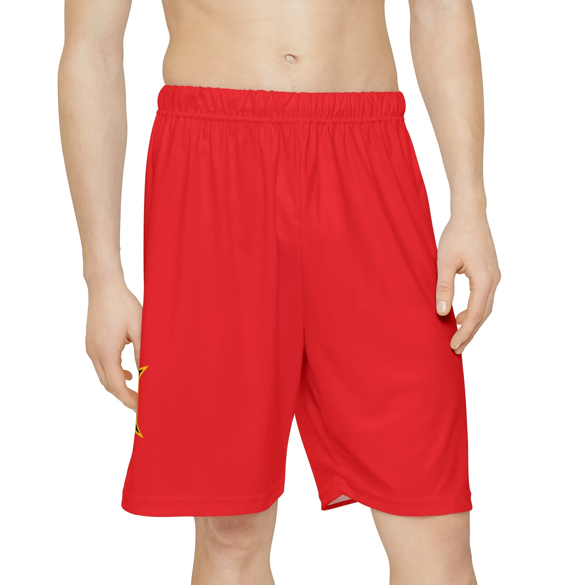 Red Mens Sports Shorts