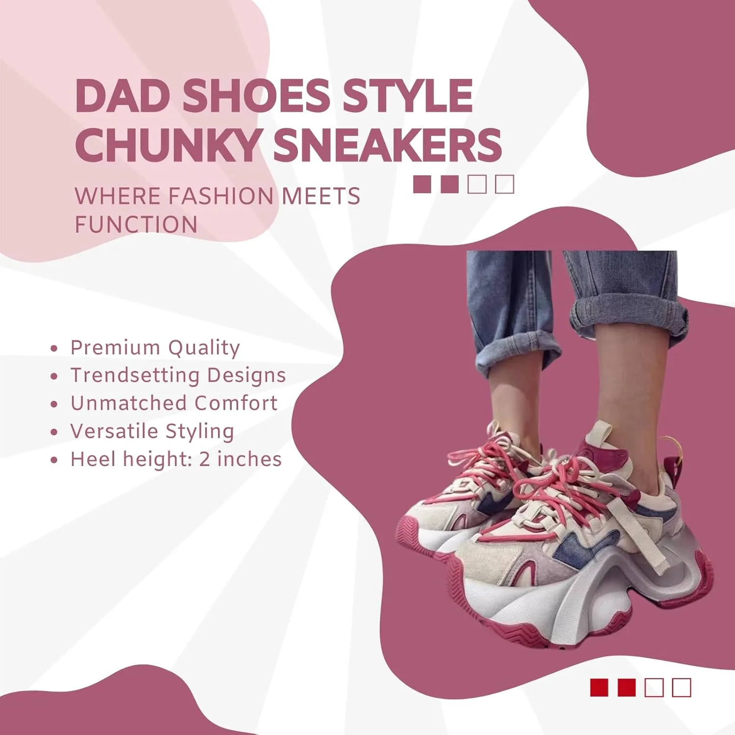 Retro Chunky Sneakers for Women, Increased Height Platform Shoes with Aesthetic Style, Old Dad Shoes
