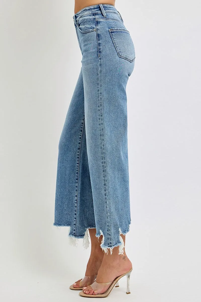Risen High Rise Crop Wide Jeans