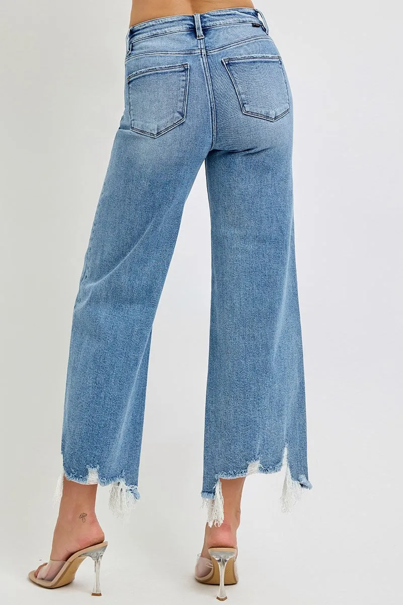 Risen High Rise Crop Wide Jeans
