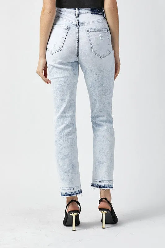 Risen High Rise Straight Crop Jeans