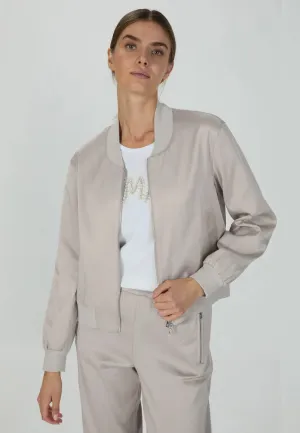 Satin Bomber - Light Taupe