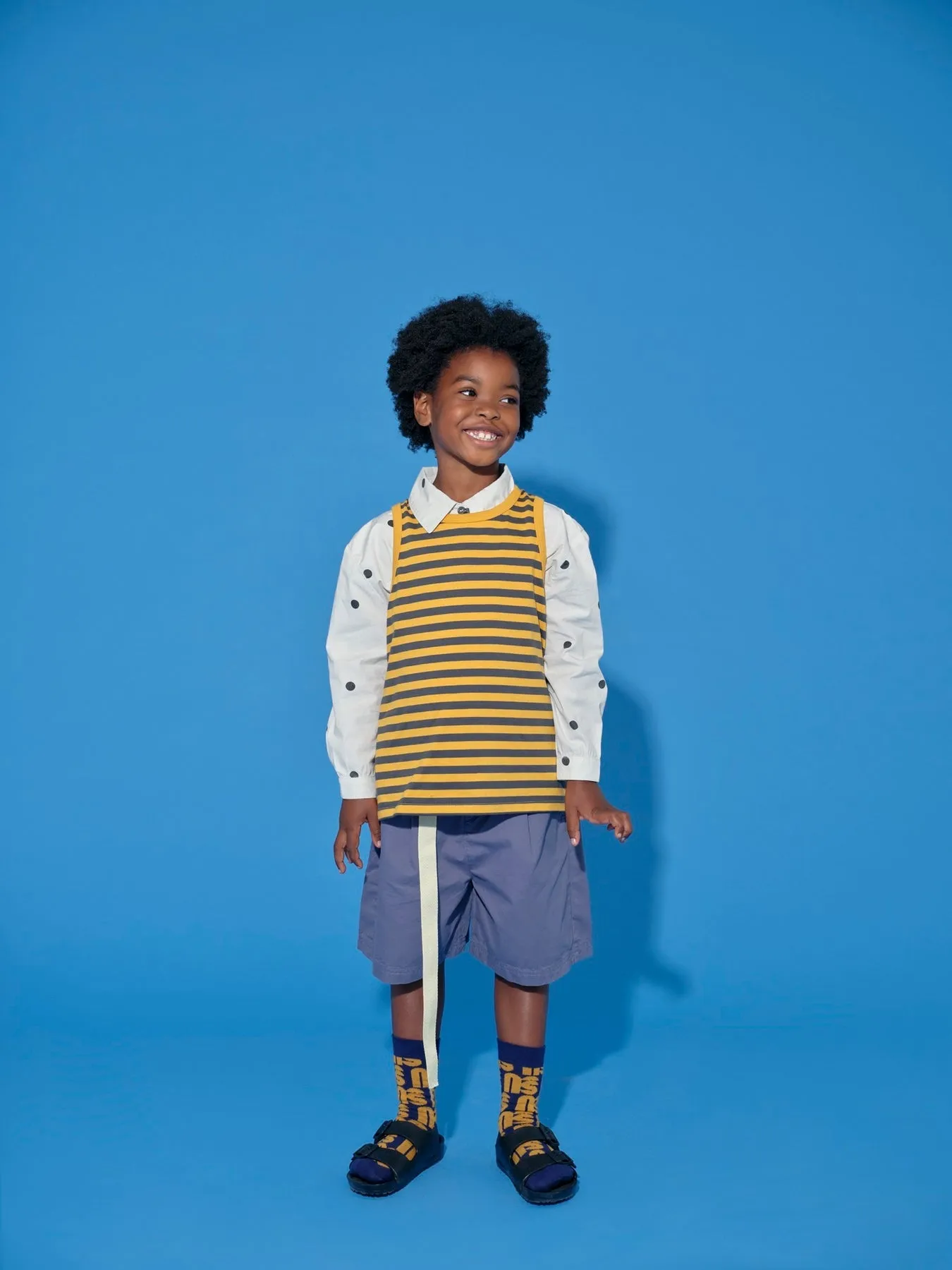 Shorts Pleat Blue Granite