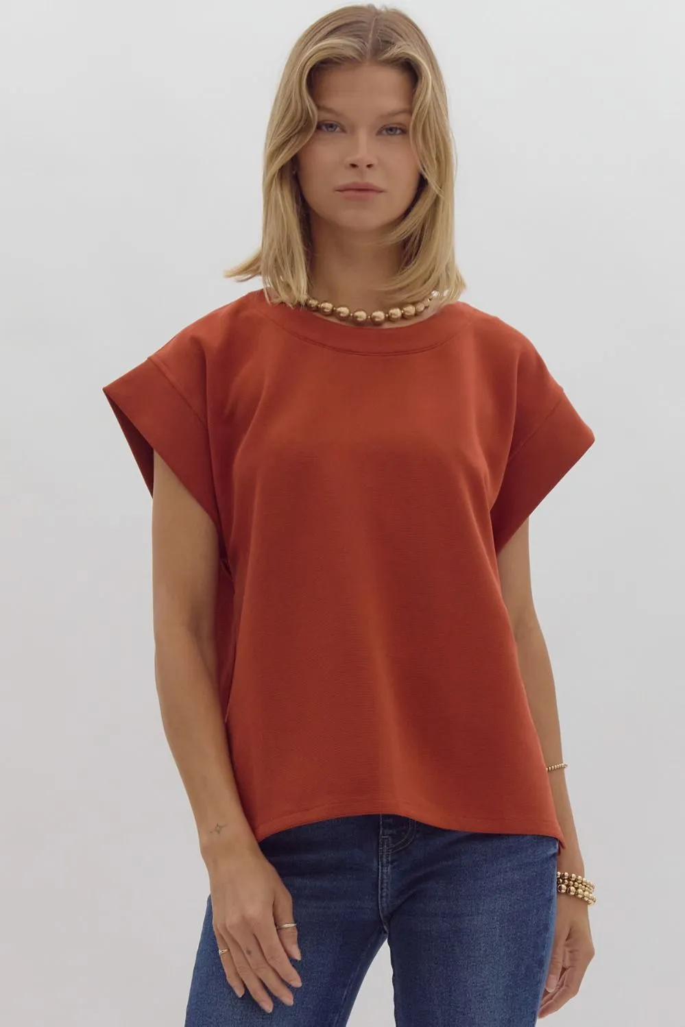 Solid Ribbed Cap Sleeve Top