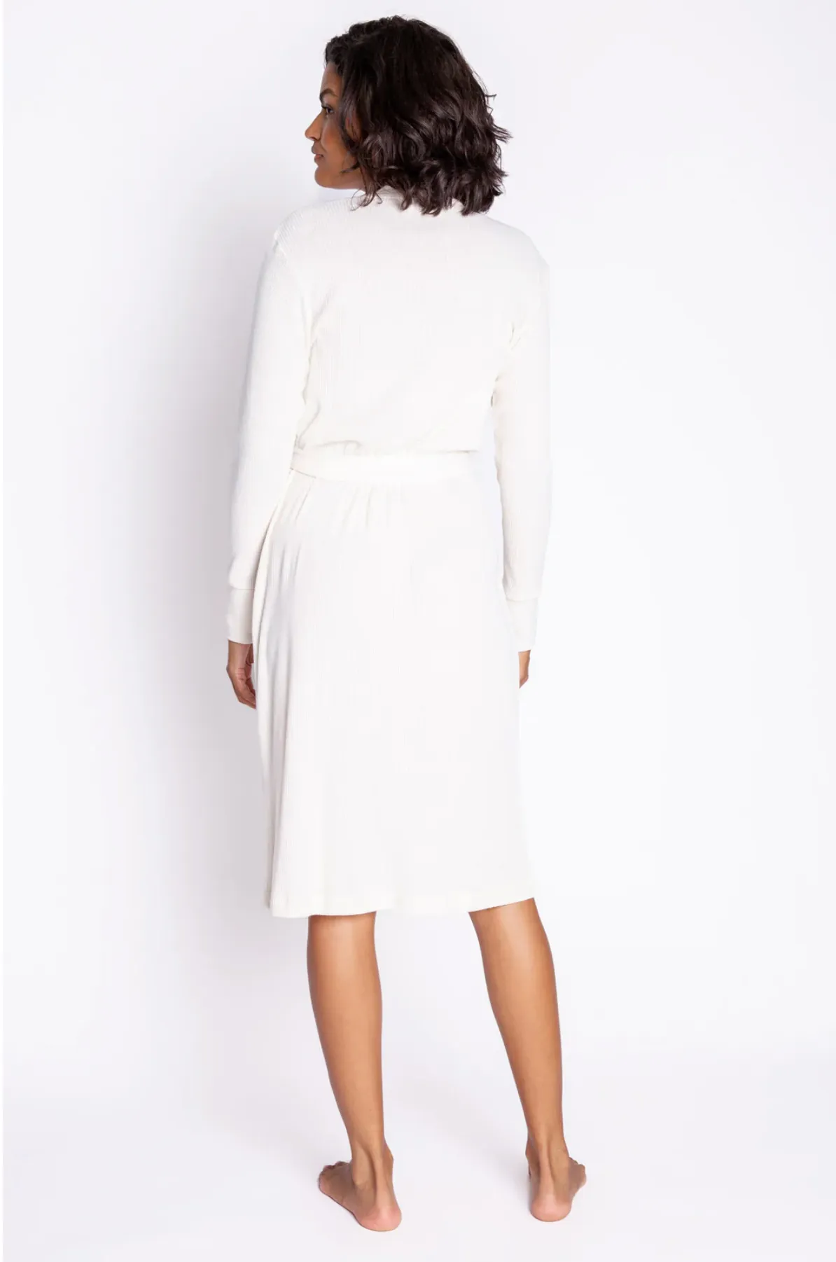 Textured Essentials Robe in Stone