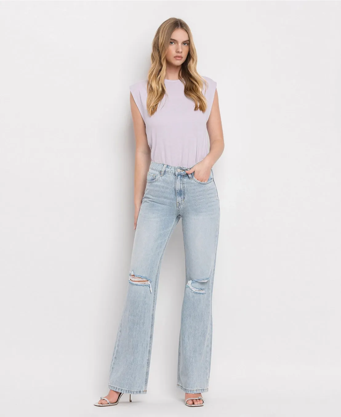 The Presley High Waisted Light Washed 90s Vintage Flare Jeans