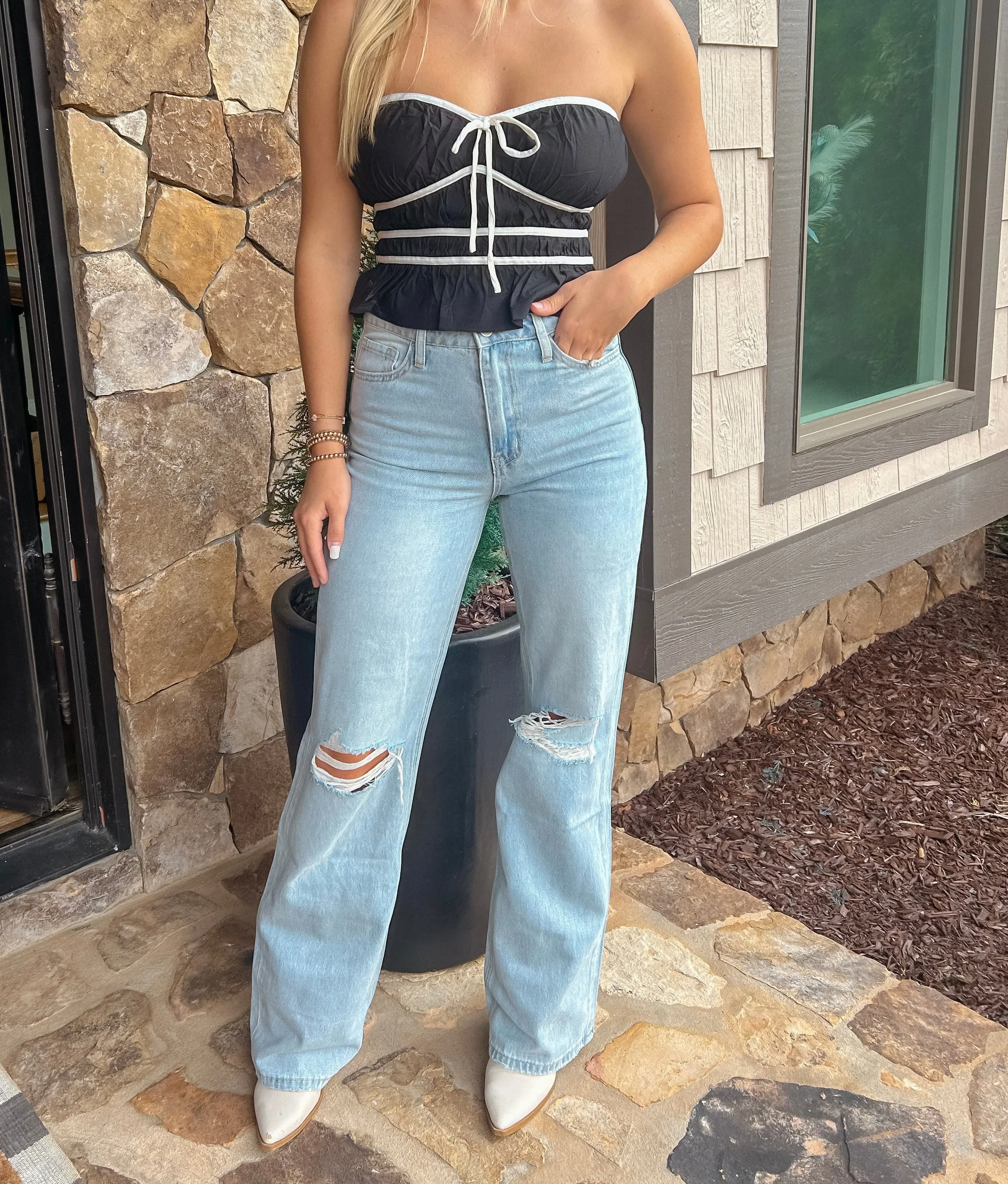 The Presley High Waisted Light Washed 90s Vintage Flare Jeans