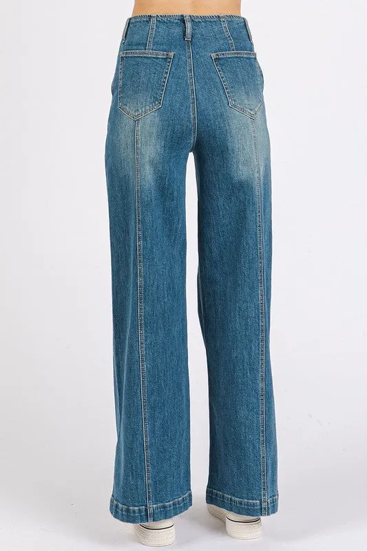 Thea Wide Leg Denim Jeans | Mittoshop