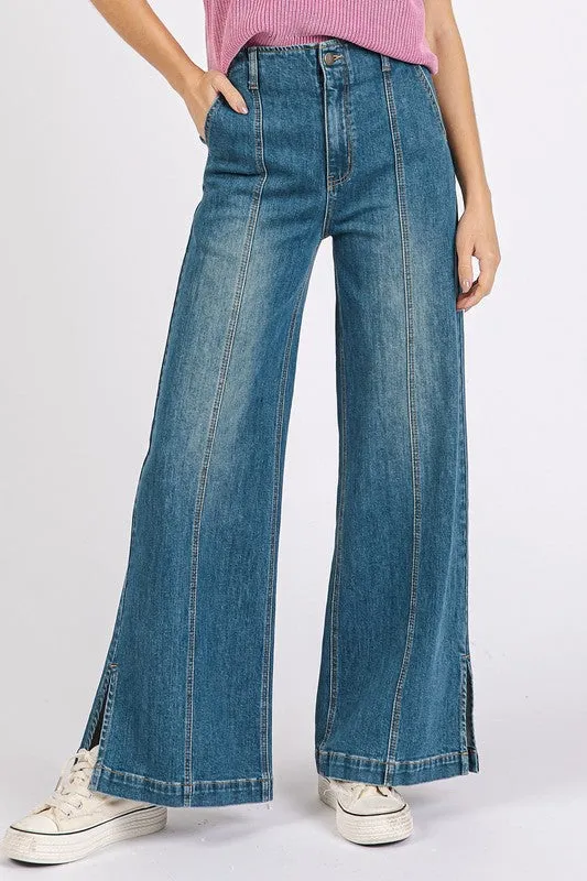 Thea Wide Leg Denim Jeans | Mittoshop