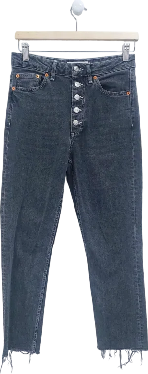 Topshop Black Button-Fly Jeans W28 L32