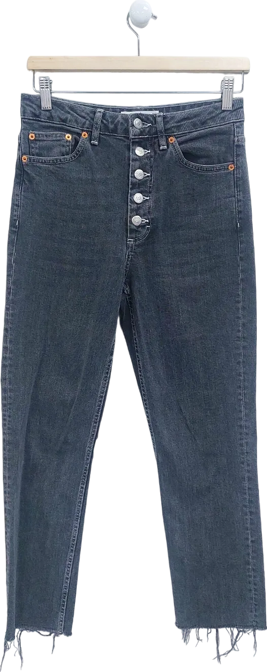 Topshop Black Button-Fly Jeans W28 L32