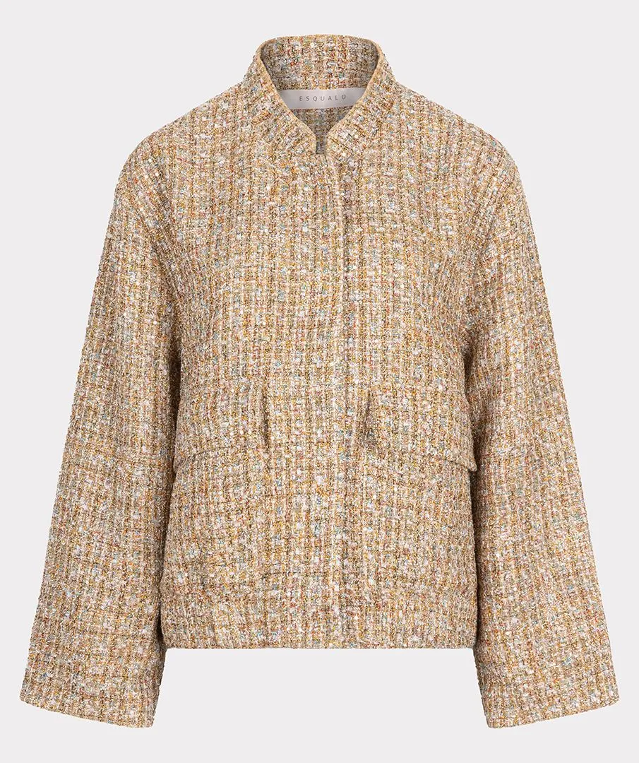 Tove Tweed Bomber Jacket in Gold- EsQualo W2417708
