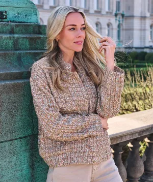 Tove Tweed Bomber Jacket in Gold- EsQualo W2417708