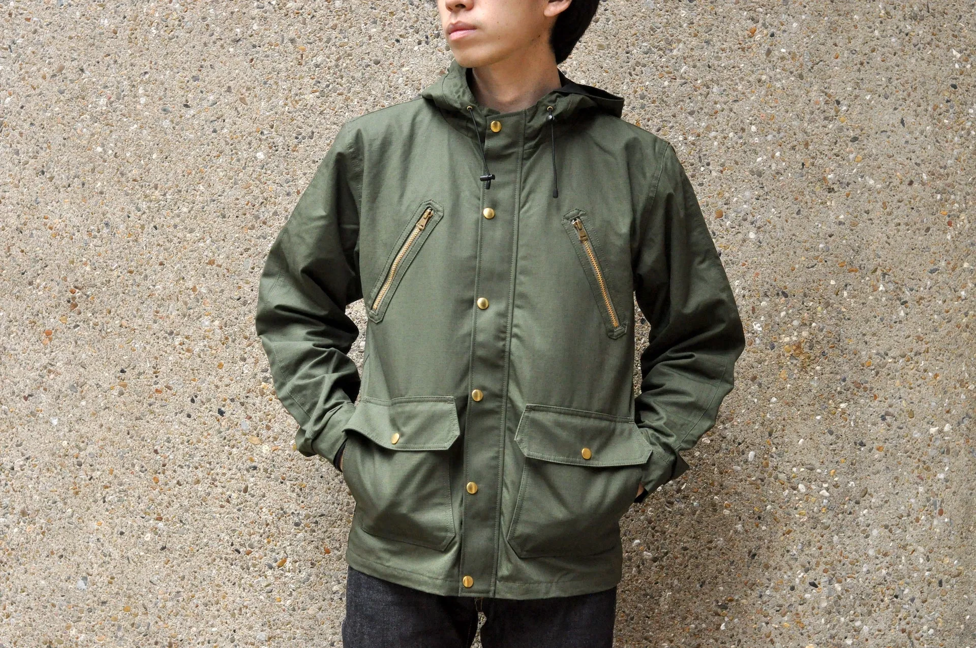 Unique Garment Cotton Rip-Stop 'Bird View' Mountain Parka (Olive)