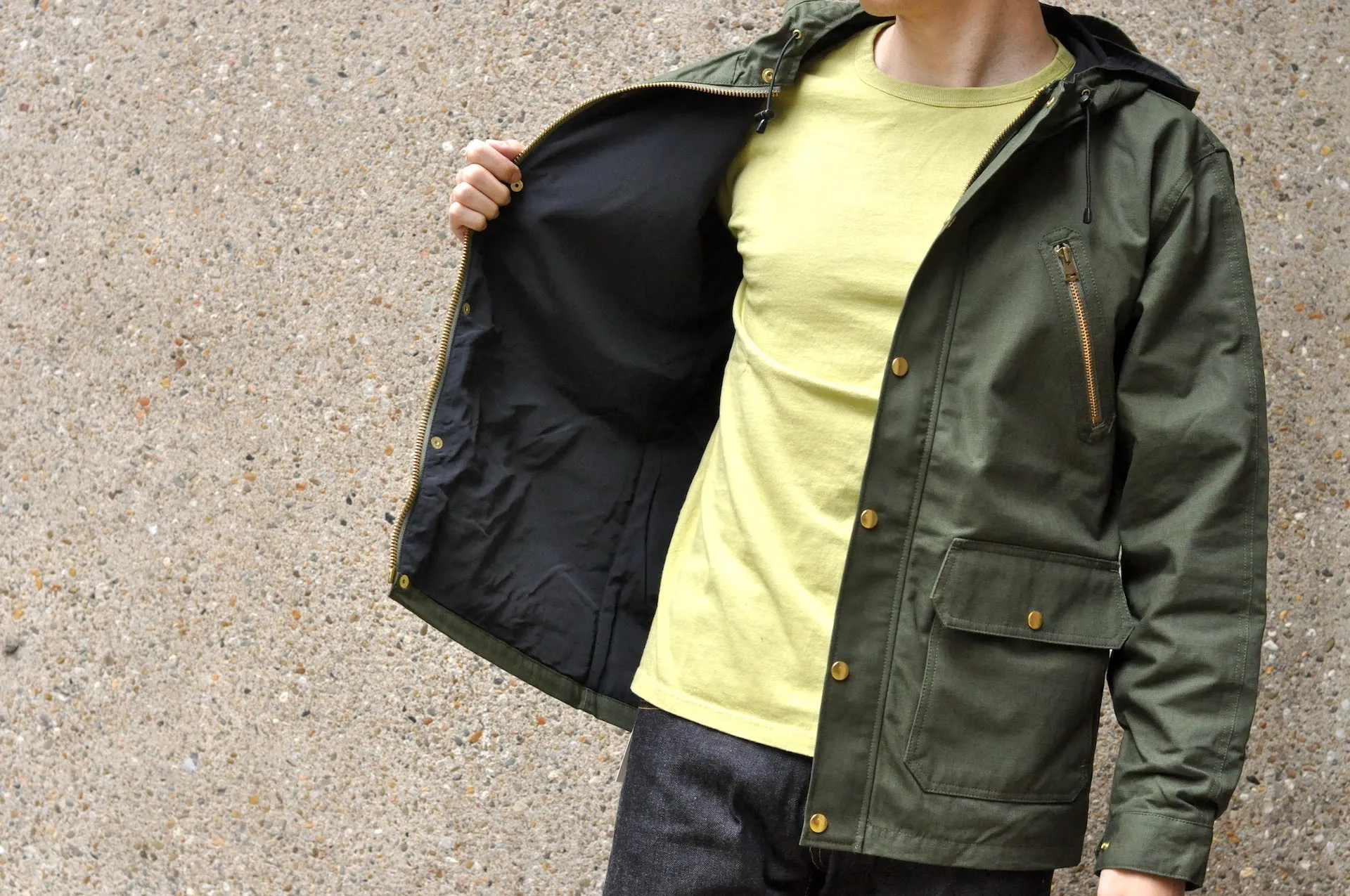 Unique Garment Cotton Rip-Stop 'Bird View' Mountain Parka (Olive)