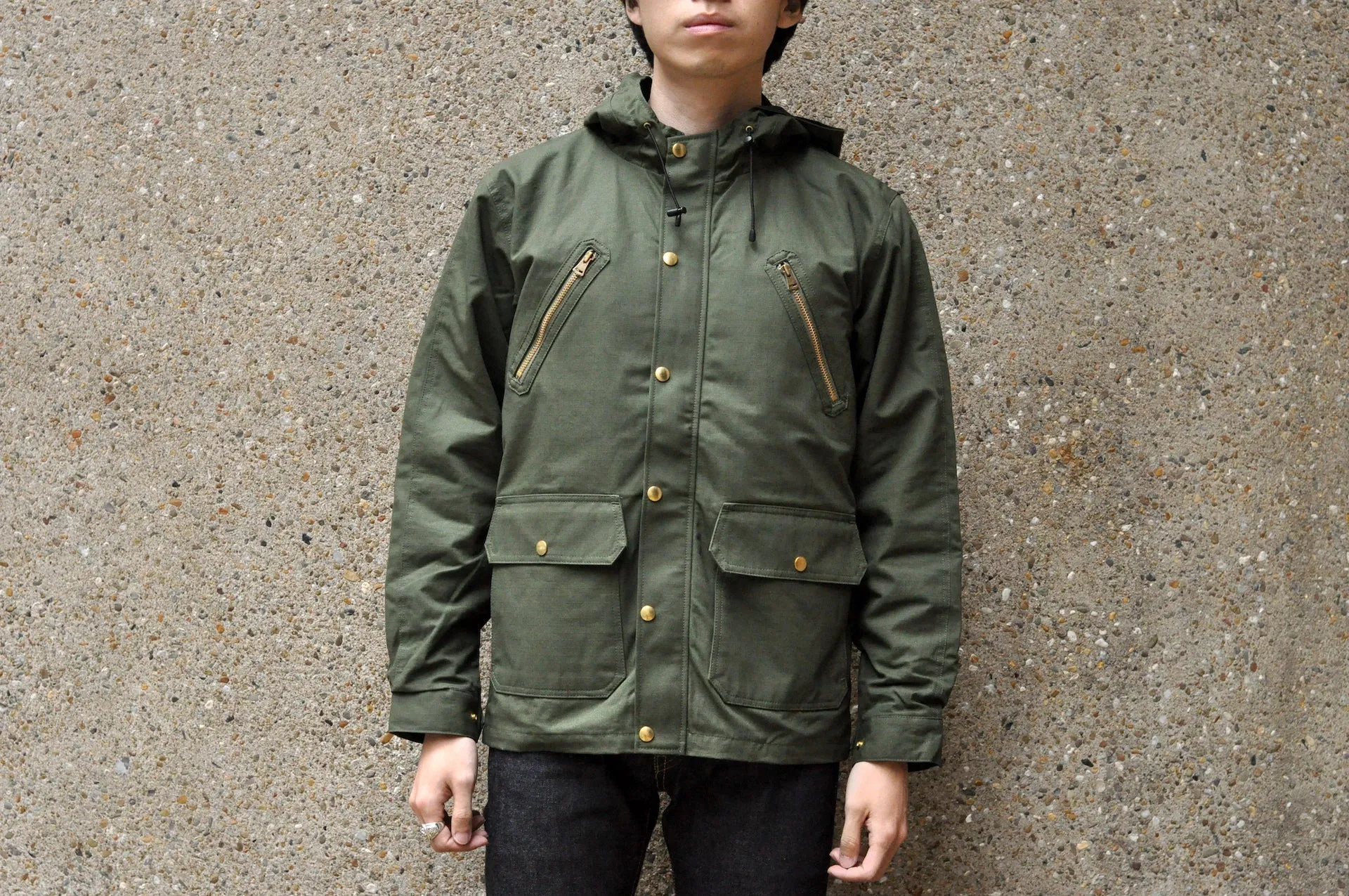 Unique Garment Cotton Rip-Stop 'Bird View' Mountain Parka (Olive)