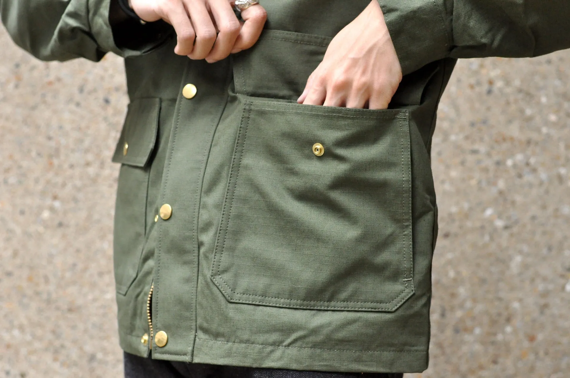 Unique Garment Cotton Rip-Stop 'Bird View' Mountain Parka (Olive)