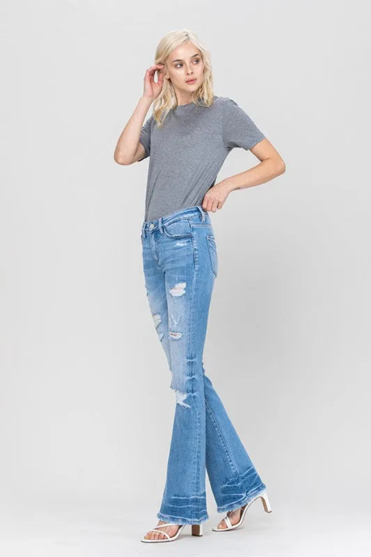 Vervet by Flying Monkey Distressed Mid Rise Flare