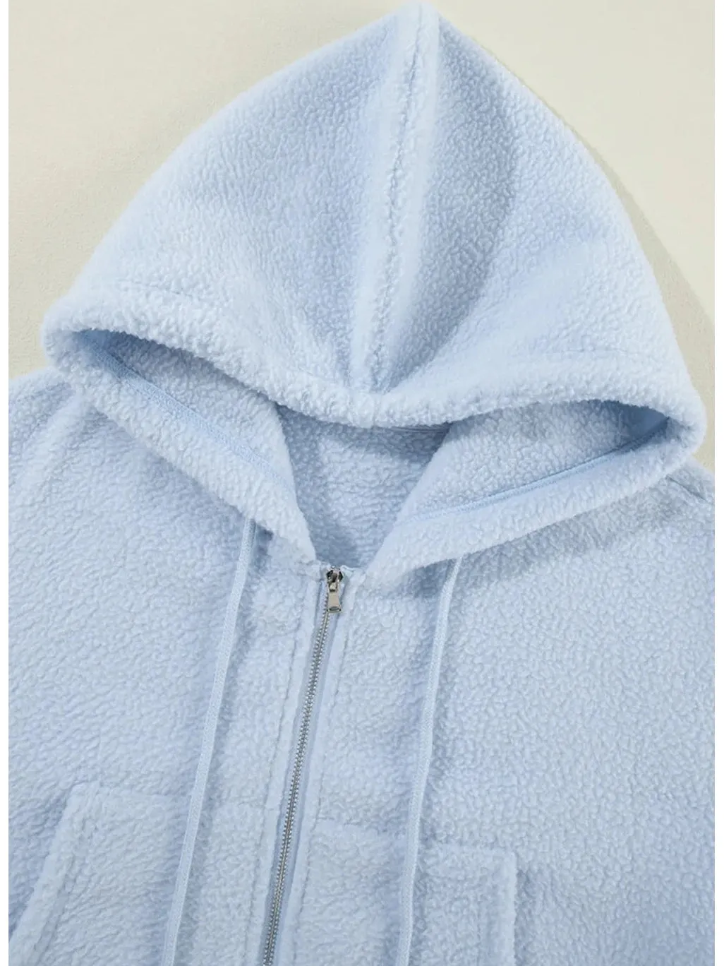 Women Drawstring Zip Up Long Sleeve Hoodie