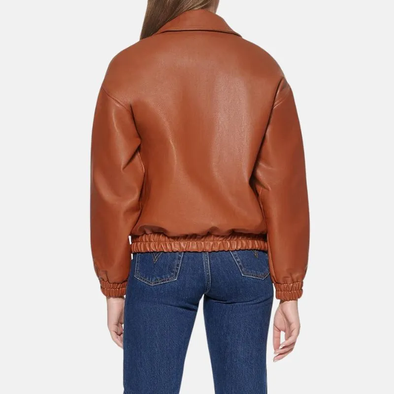 Womens A2 Brown Cockpit  Leather Bomber Aviator Jacket
