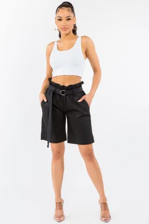 Women's American Bazi Paperbag Shorts Black