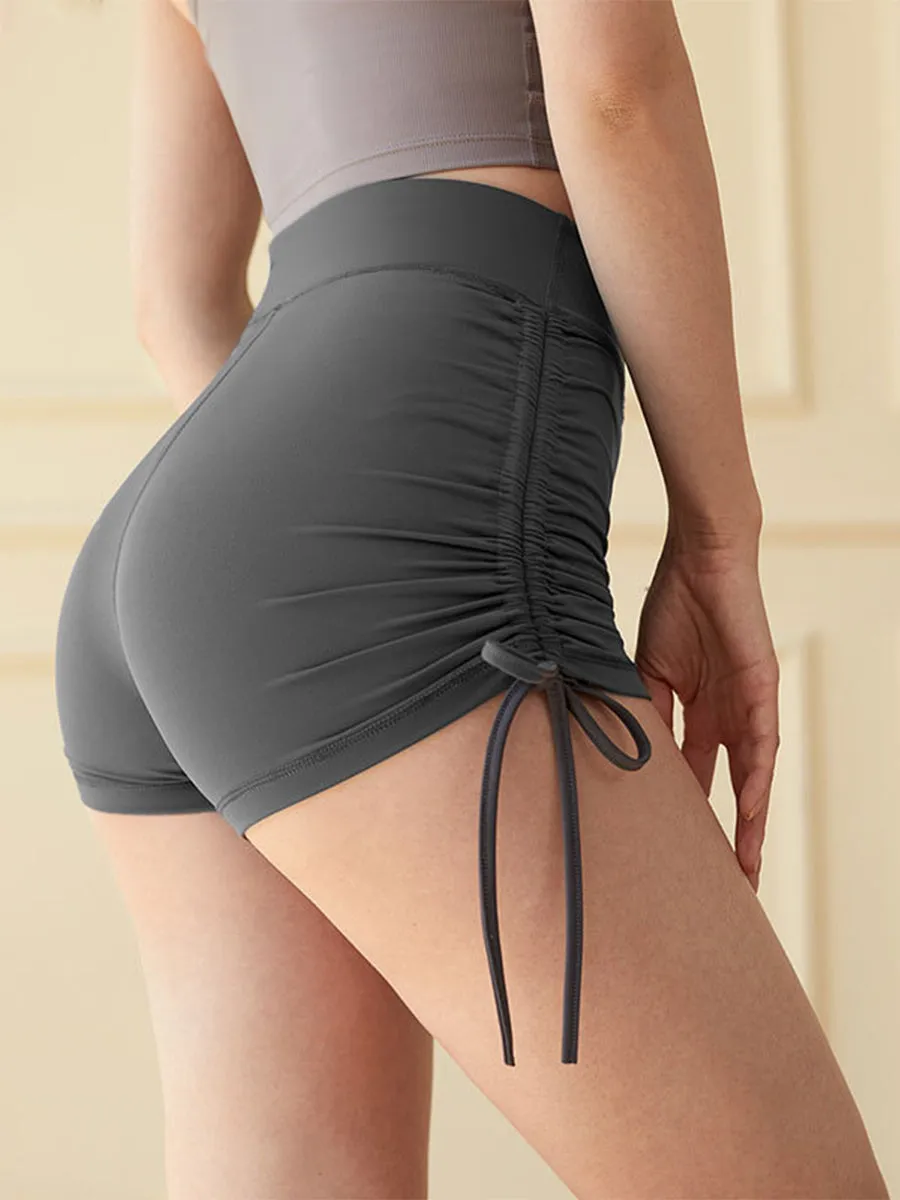 Womens Causal Tummy Control Workout Shorts High Waisted Yoga Capris Shorts
