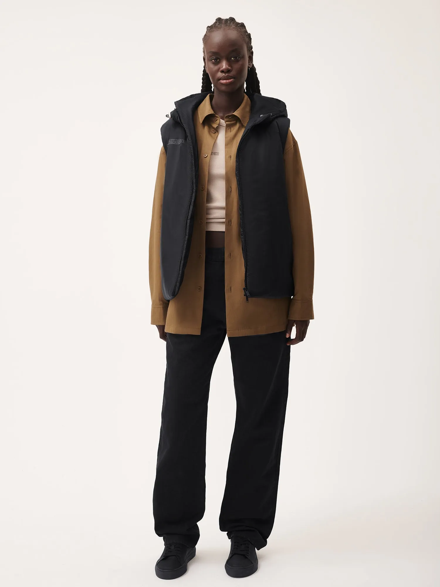 Womens Flower-Warmth Padded Gilet—black