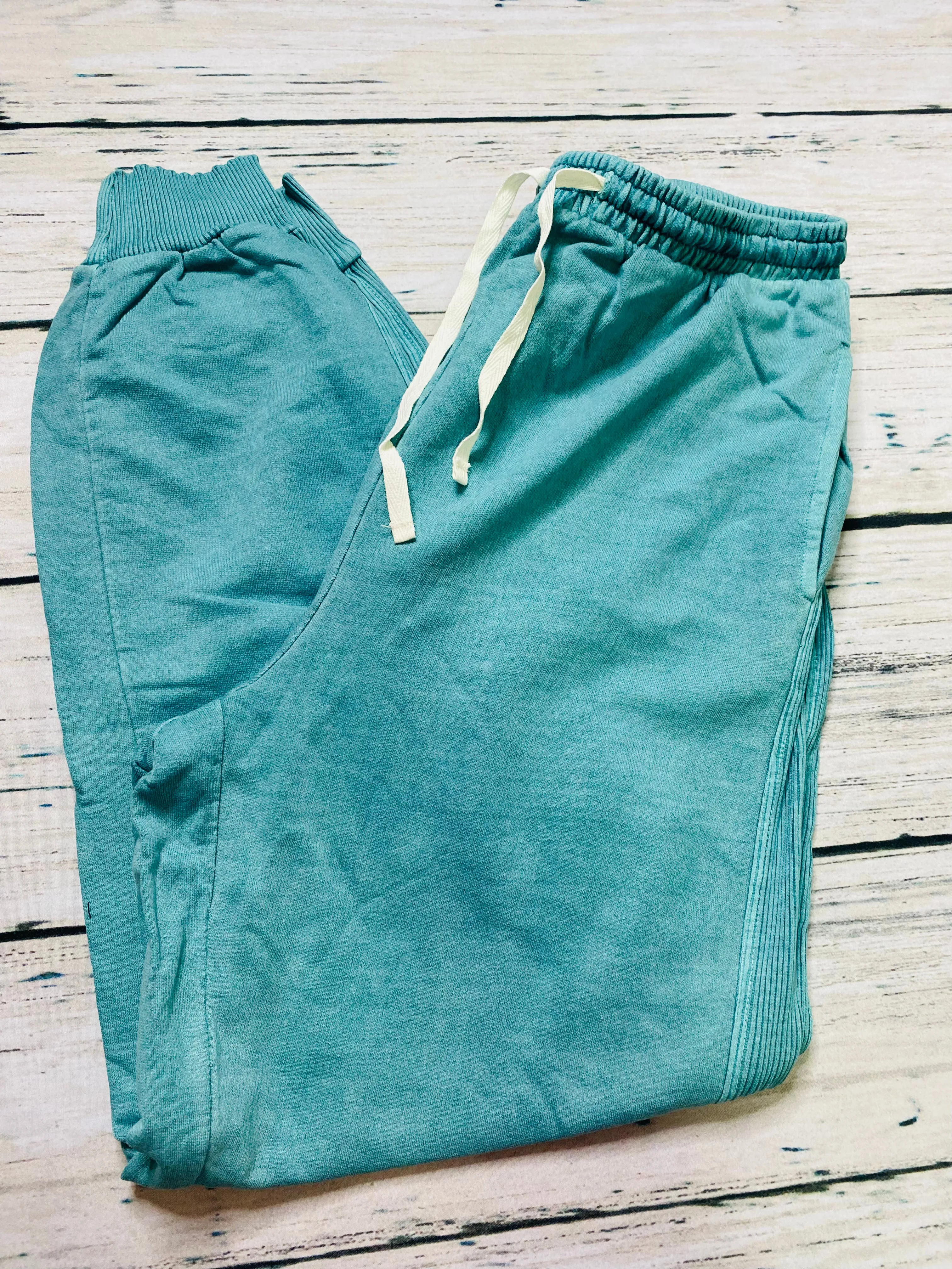Zenana - Pigment Dye Drawstring Waist Jogger Pants